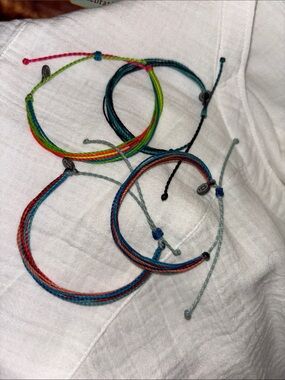 Pura Vida Bracelets, set of 4 Adjustable Multicolor String Bracelets NWOT